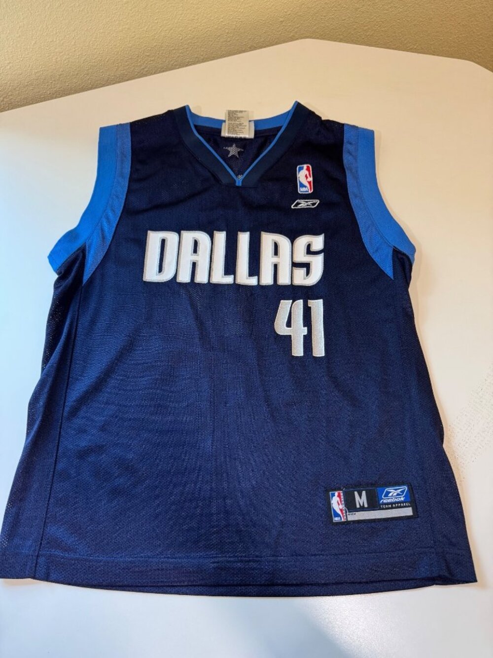 Dallas Mavericks Dirk Nowitzki #41 Reebok Jersey Blue Medium NBA Team Apparel